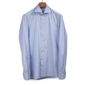 Hand Sewn Pale End On End Cotton Shirt Spread Collar