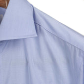 Hand Sewn Pale End On End Cotton Shirt Spread Collar