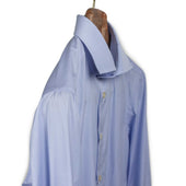 Hand Sewn Pale End On End Cotton Shirt Spread Collar