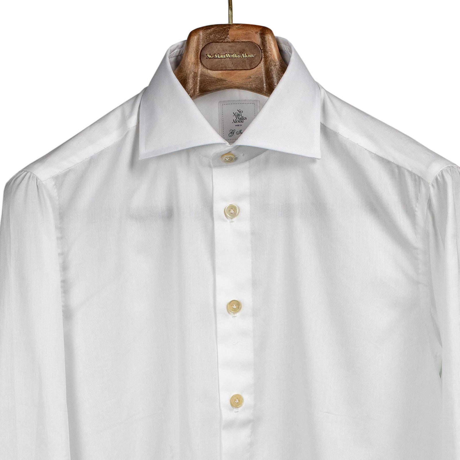 Hand Sewn End On End Cotton Shirt Spread Collar