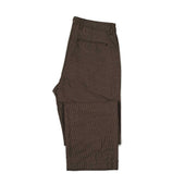 Flat Front Chinos In Brown Wabash Stripe Japanese Cotton