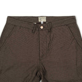 Flat Front Chinos In Brown Wabash Stripe Japanese Cotton
