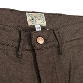 Flat Front Chinos In Brown Wabash Stripe Japanese Cotton