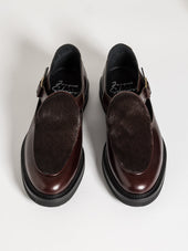 JO HAIRY CALF DARK BROWN