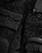 BANKS UTILITY FLEECE - BLACK ORGANIC ORGANIC COTTON SHERPA AND DOUBLE WEAVE JACQUARD COTTON