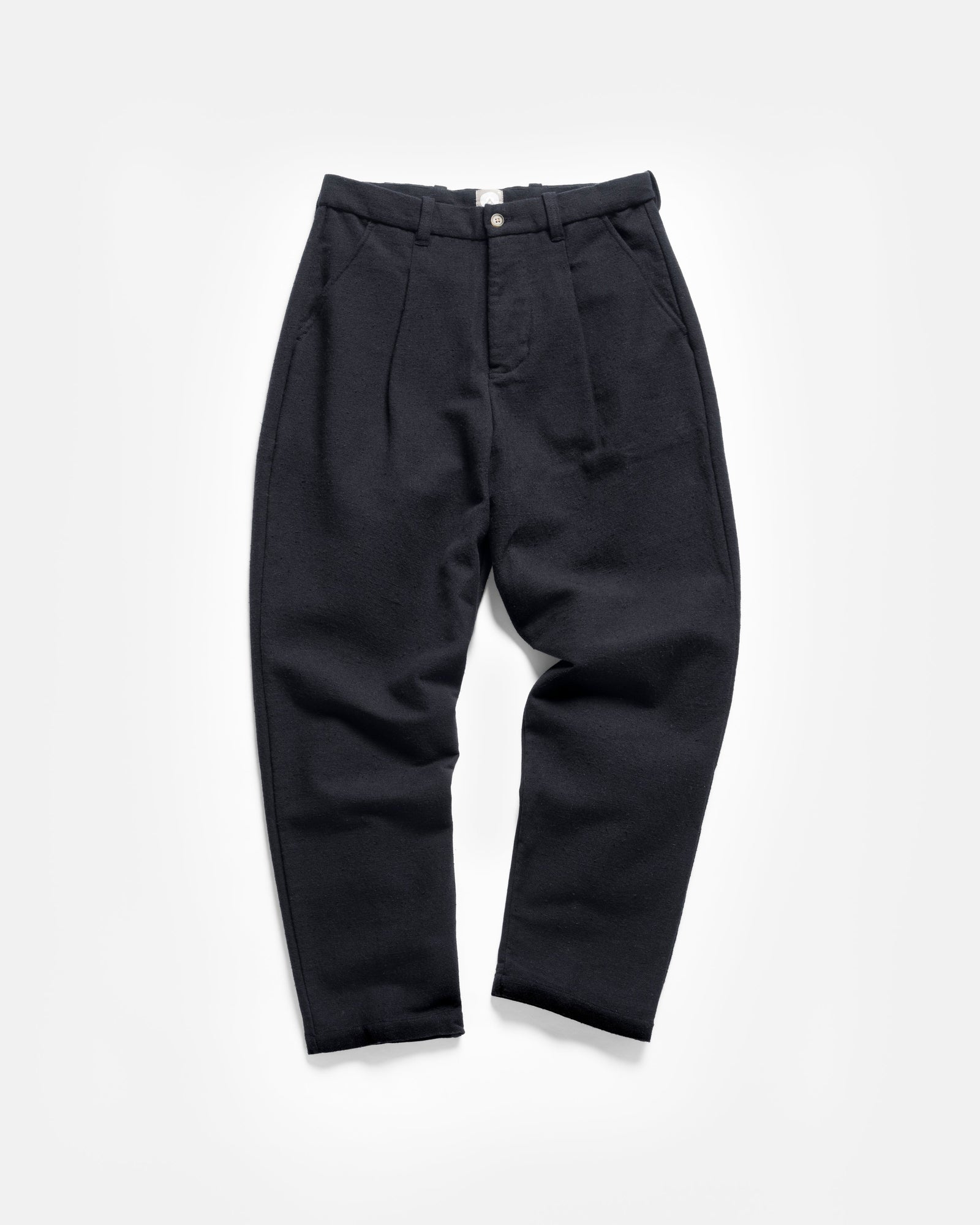 Jian Single Pleat Pant Blavy Handspun Cotton Canvas