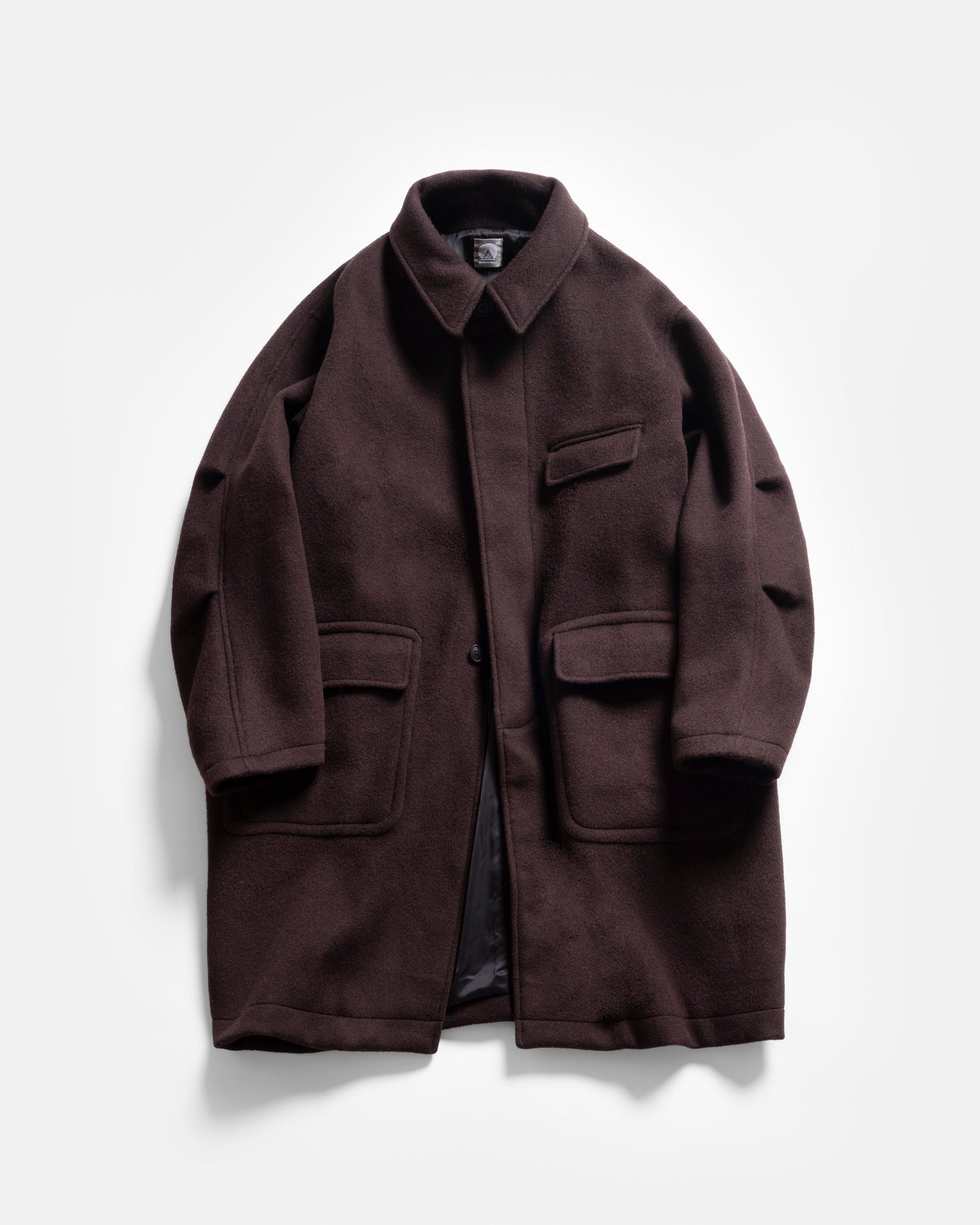 Lamar Half Raglan Topcoat Cioccolato Fondente Wool Melton