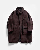 LAMAR HALF RAGLAN TOPCOAT - CIOCCOLATO FONDENTE WOOL MELTON