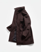 LAMAR HALF RAGLAN TOPCOAT - CIOCCOLATO FONDENTE WOOL MELTON