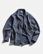 Tizi Mountain Shirt Turbulence Blue Exploded Ripstop Cotton