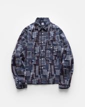 Pilchuck Work Shirt Midnight Ecru Chocolate Scatter Embroidered Cotton Micro Ripstop