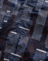 LOTUS CARPENTER SHORT - MIDNIGHT / ECRU / CHOCOLATE SCATTER EMBROIDERED COTTON MICRO RIPSTOP