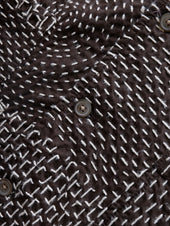 S/S SAM SHIRT - FONDENTE BROWN / ECRU PATCHWORK KANTHA STITCHED COTTON