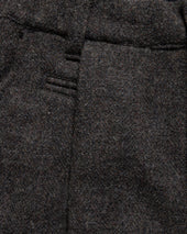 KELL PLEATED BIG PANT - CHARCOAL / DARK CACAO HERRINGBONE WOOLEN TWEED