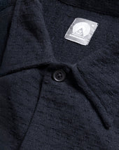 Wes Straight Hem Work Shirt Midnight Worsted Wool Dobby
