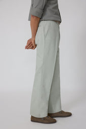 Plain Front Trouser Cotton Linen Twill