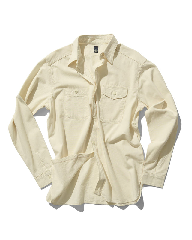 Work Shirt in Ecru Selvage Chambray