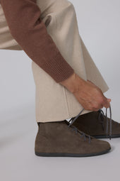Pleated Boot (Taupe Suede)