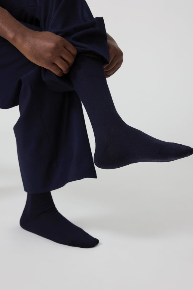 Sock (Navy Wool Silk)
