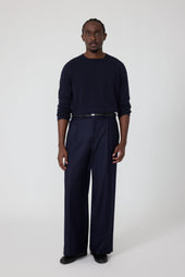 Long Sleeve Knit T-Shirt (Navy Cashmere)