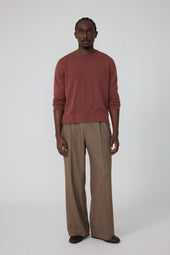 Long Sleeve Knit T-Shirt (Brick Cashmere)