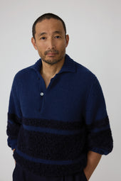 Ribollita Polo Cashmere Mohair Wool Silk Stripe