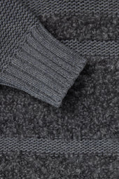Ribollita Polo Grey Cashmere Mohair Wool Silk Stripe