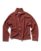 Button-Through Polo in Persimmon Camelhair