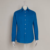 Classic Fit Linen Shirt In China Blue