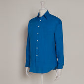 Classic Fit Linen Shirt In China Blue