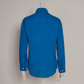 Classic Fit Linen Shirt In China Blue