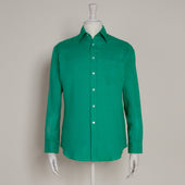 Classic Fit Linen Shirt In Emerald