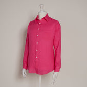 Classic Fit Linen Shirt In Fuchsia