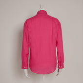 Classic Fit Linen Shirt In Fuchsia
