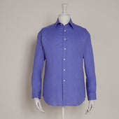 Classic Fit Linen Shirt In Lilac