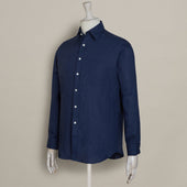 Classic Fit Linen Shirt In Midnight