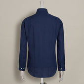 Classic Fit Linen Shirt In Midnight