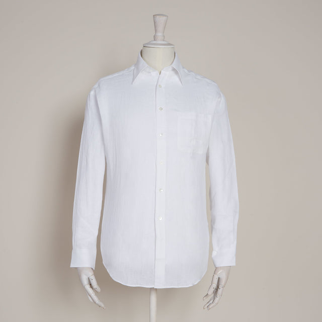 Classic Fit Linen Shirt In White