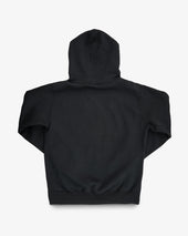 Printed 14oz Ultra Heavyweight Loopwheel Cotton Hoodie - Black