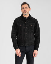 Horsehide Suede Modified Type III Jacket - Black