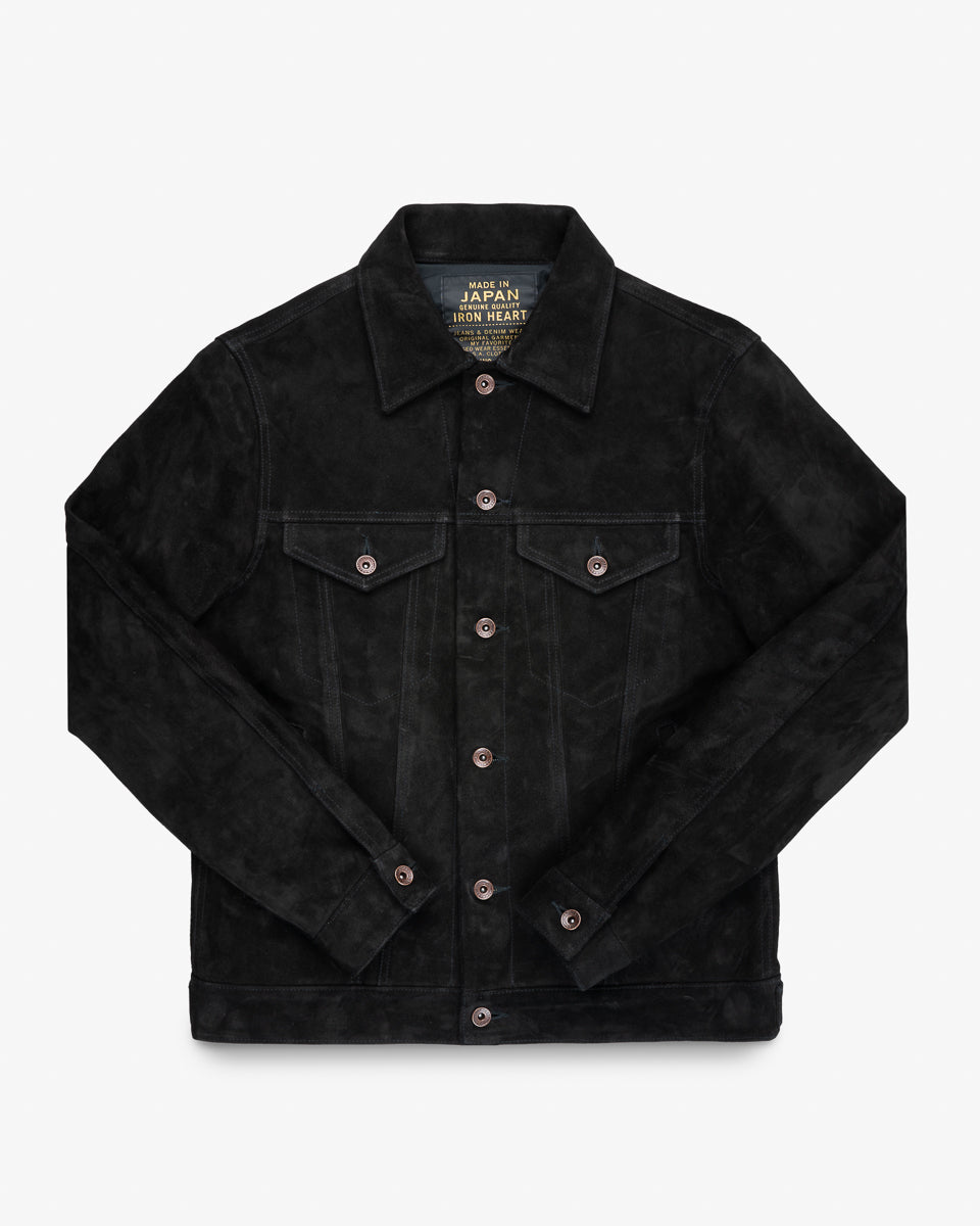 Horsehide Suede Modified Type III Jacket - Black