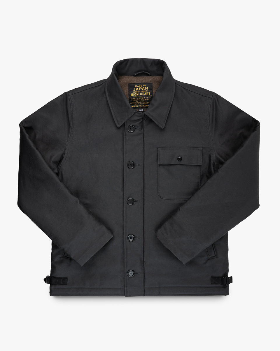 Oiled Whipcord A2 Deck Jacket - Black