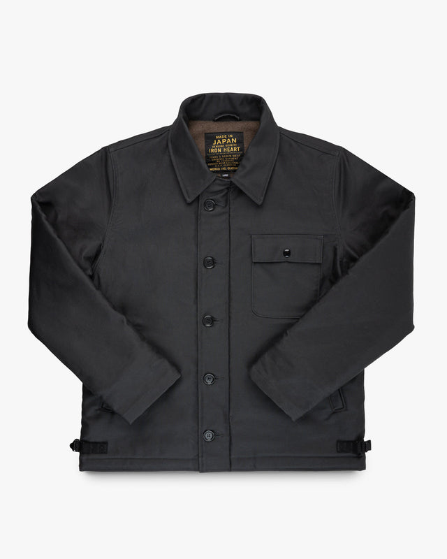 Oiled Whipcord A2 Deck Jacket - Black