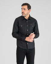 8oz Military Whipcord CPO Shirt - Black