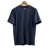 Crewneck tee in navy high-gauge cotton jersey