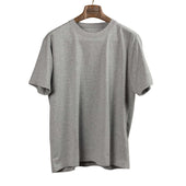 Crewneck tee in heather grey high-gauge cotton jersey