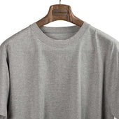 Crewneck Tee In Heather Grey High Gauge Cotton Jersey