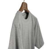 Crewneck Tee In Heather Grey High Gauge Cotton Jersey