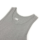 U Neck Tank Top In Heather Grey High Gauge Cotton Jersey