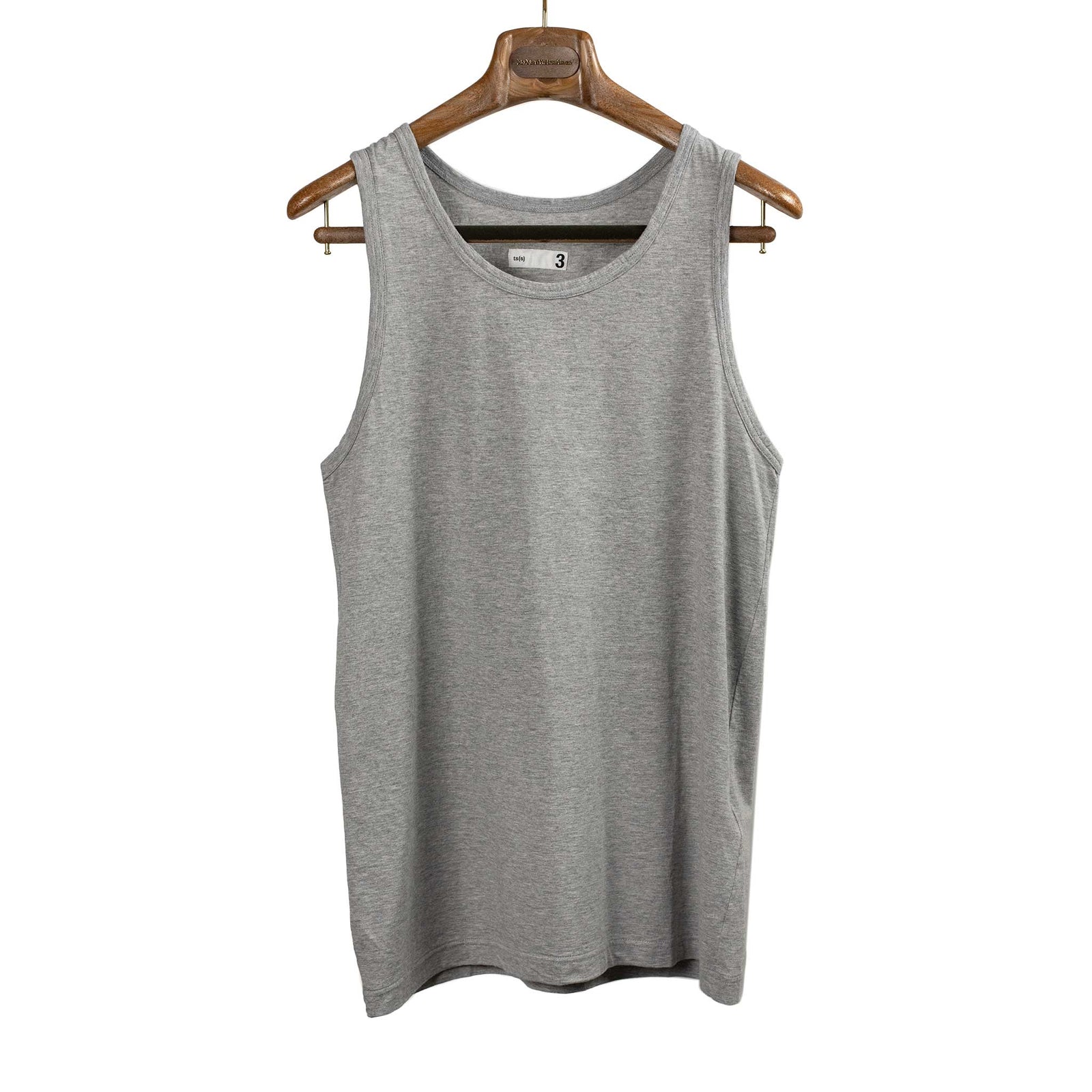 U Neck Tank Top In Heather Grey High Gauge Cotton Jersey